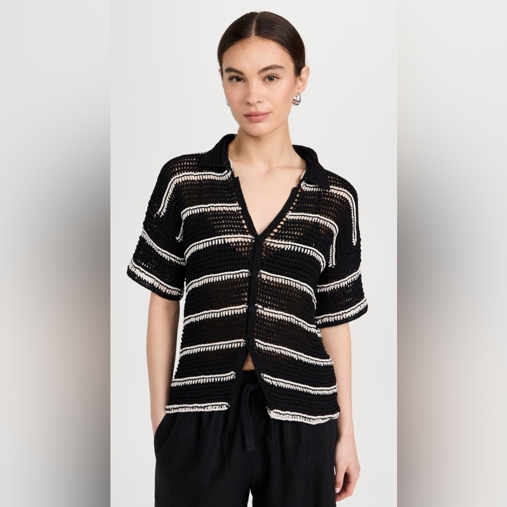 Faithfull The Brand Gioia Handmade Crochet Shirt in Cream – Size XS/S – NWT